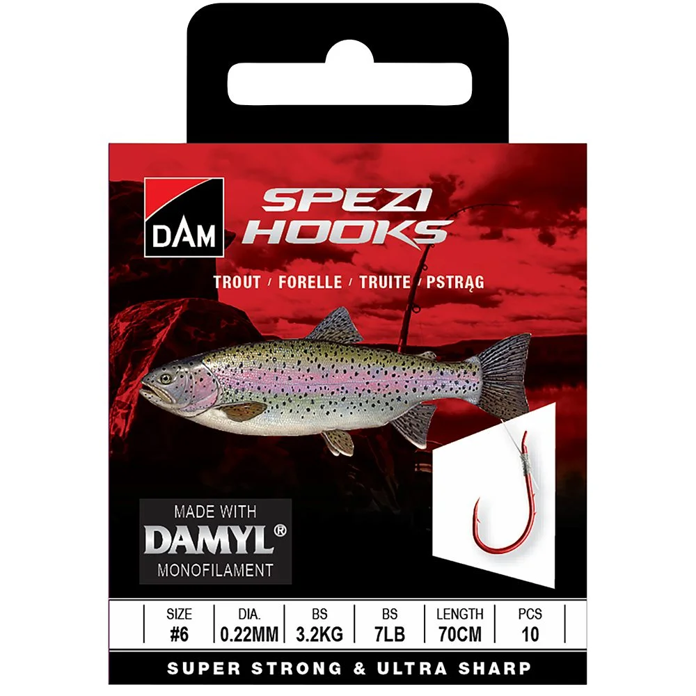 Vorfachhaken „Spezi Trout“ – Für Forelle, 70 cm, verschiedene Größen